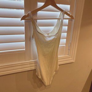 SKIMS Off-White Cotton Rib Bodysuit - SM